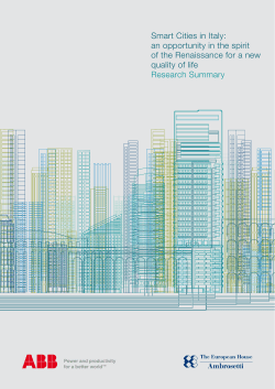 Smart Cities in Italy: an opportunity in the spirit of the Renaissance