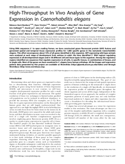 High-Throughput In Vivo Analysis of Gene Expression in