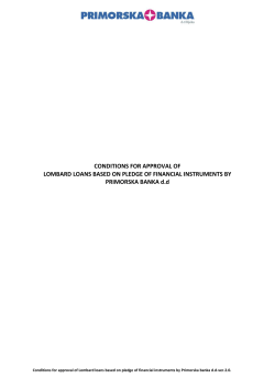 CONDITIONS FOR APPROVAL OF LOMBARD
