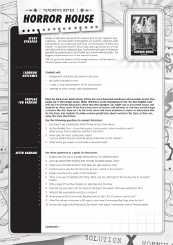 Horror House - teacher notes