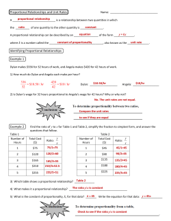 Proportional Relationships and Unit Rates