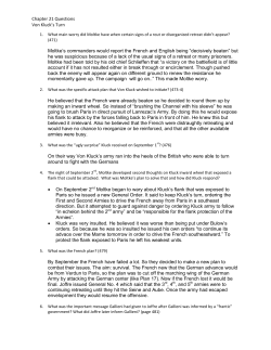 Chapter 21 Questions Von Kluck`s Turn Moltke`s commanders would
