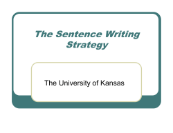 Sentence Writing Strategies