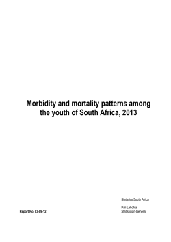 Morbidity and mortality patterns among the youth of South Africa, 2013