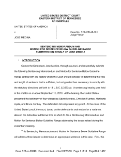 Sentencing memorandum filed by defense attorney Robert Kurtz in