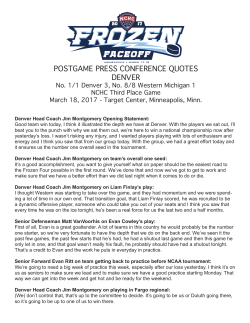 POSTGAME PRESS CONFERENCE QUOTES DENVER