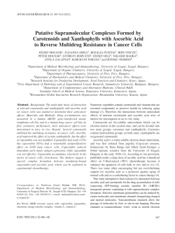 Putative Supramolecular Complexes Formed by Carotenoids and