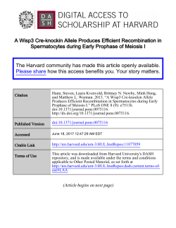 A Wisp3 Cre-knockin Allele Produces Efficient Recombination in