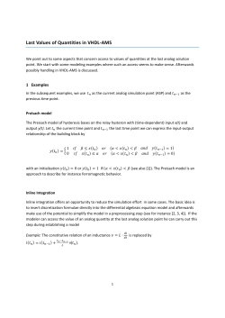 Last Values of Quantities in VHDL-AMS