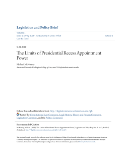 The Limits of Presidential Recess Appointment Power