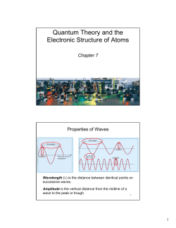 Quantum Theory and the Electronic Structure of Atoms