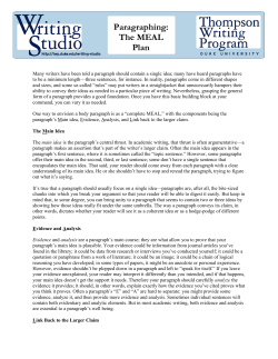 The MEAL Plan - Duke University