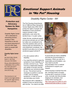 Emotional Support Animals in &ldquo;No Pet&rdquo; Housing