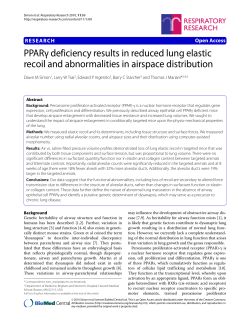 PPAR&gamma; deficiency results in reduced lung elastic recoil and