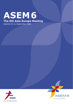 The 6th Asia-Europe Meeting