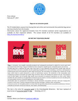 Press release February 8th, 2017 Dogs are no consumer goods The