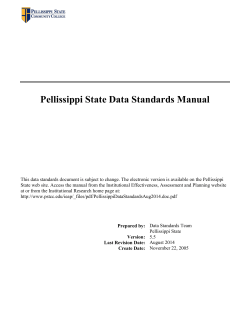 Data Standards Manual - Pellissippi State Community College