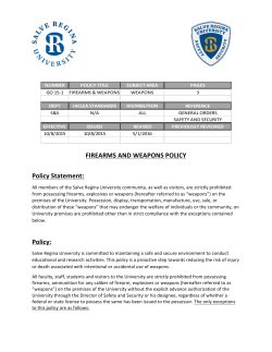 Firearms and Weapons Policy
