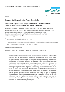 Longevity Extension by Phytochemicals