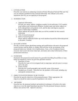 the Research Proposal Form