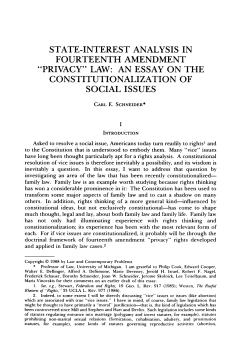 State-Interest Analysis in Fourteenth Amendment Privacy Law: An