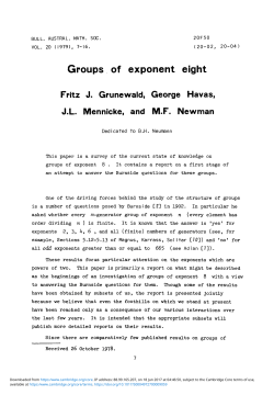 Groups of exponent eight - Cambridge University Press