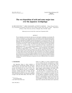 The wet deposition of acid and some major ions over the Japanese
