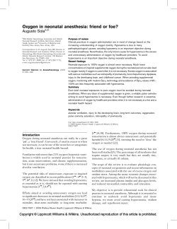 Oxygen in neonatal anesthesia: friend or foe?
