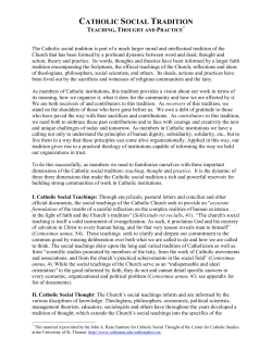 catholic social tradition - University of St. Thomas