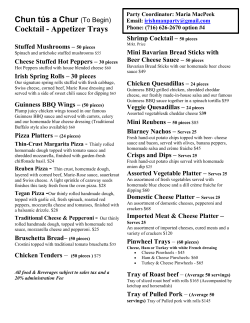 Party Menus with Guidelines