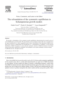 The refoundation of the symmetric equilibrium in Schumpeterian