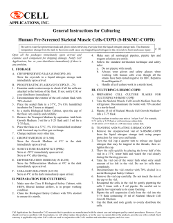 General Instructions for Culturing Human Pre