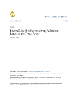 Beyond Medellin: Reconsidering Federalism Limits on the Treaty