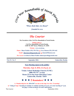 September 2016 Courier - Civil War Roundtable of North Florida