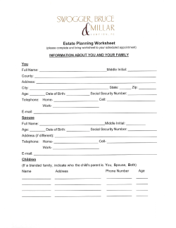 Estate Planning Worksheet