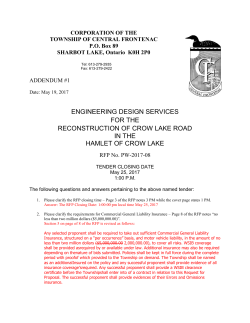 Addendum 1 - Township of Central Frontenac