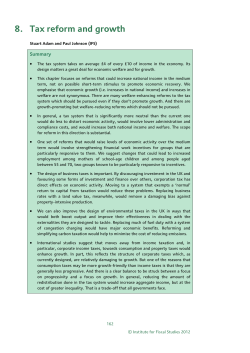 8. Tax reform and growth - Institute for Fiscal Studies