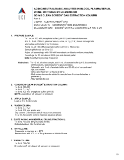 acidic/neutral/basic analytes in blood, plasma/serum, urine, or tissue
