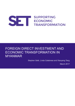 foreign direct investment and economic transformation in myanmar