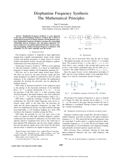 Diophantine Frequency Synthesis the Mathematical Principles