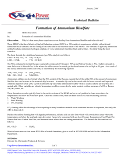 Formation of Ammonium Bisulfate