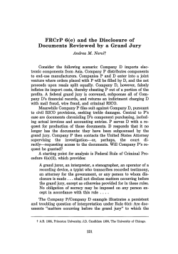 and the Disclosure of Documents Reviewed by a Grand Jury