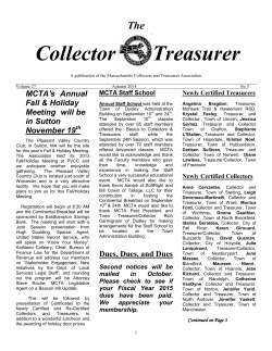 Collector Treasurer - MA Collectors Treasurers Association