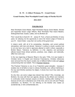 R∴W∴ S. Gilbert Weisman, W∴ Grand Orator Grand Oration, Most