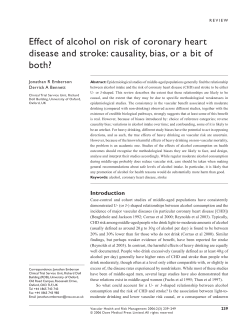 Effect of alcohol on risk of coronary heart