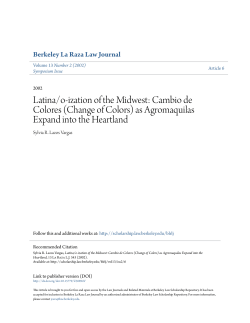 Latina/o-ization of the Midwest: Cambio de Colores (Change of