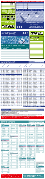 Das aktuelle Wettprogramm Sporttip Set