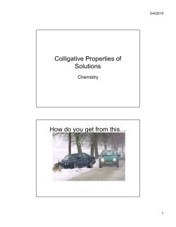 Colligative Properties of Solutions How do you get from this…