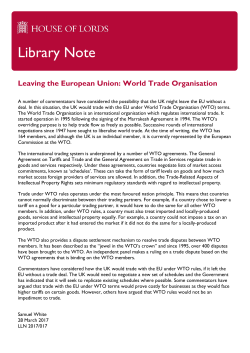 Leaving the European Union: World Trade