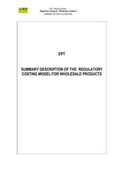 ept summary description of the regulatory costing model for